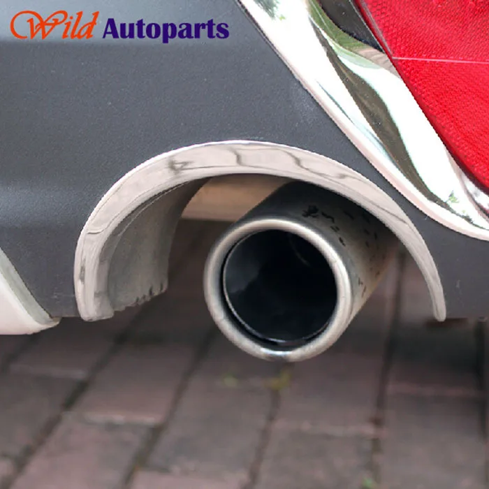 2pcs Stainless Steel Chrome Rear Bumper Exhaust Ti...