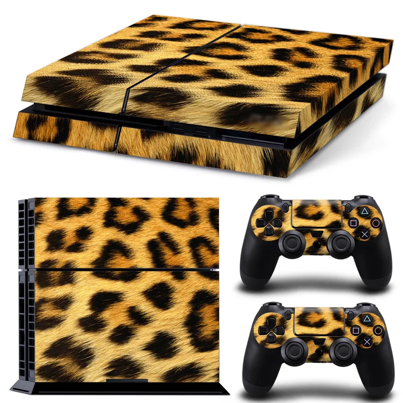

Leopard Print Vinyl Skin Sticker for PS4 Console and Controllers Decal free shipping