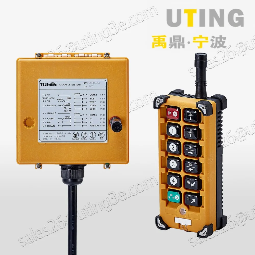 Telecontrol F23-A++ industrial radio remote control AC/DC universal wireless control for crane 1transmitter and 1receiver Telecontrol F23-A++ industrial radio remote control AC/DC universal wireless control for crane 1transmitter and 1receiver