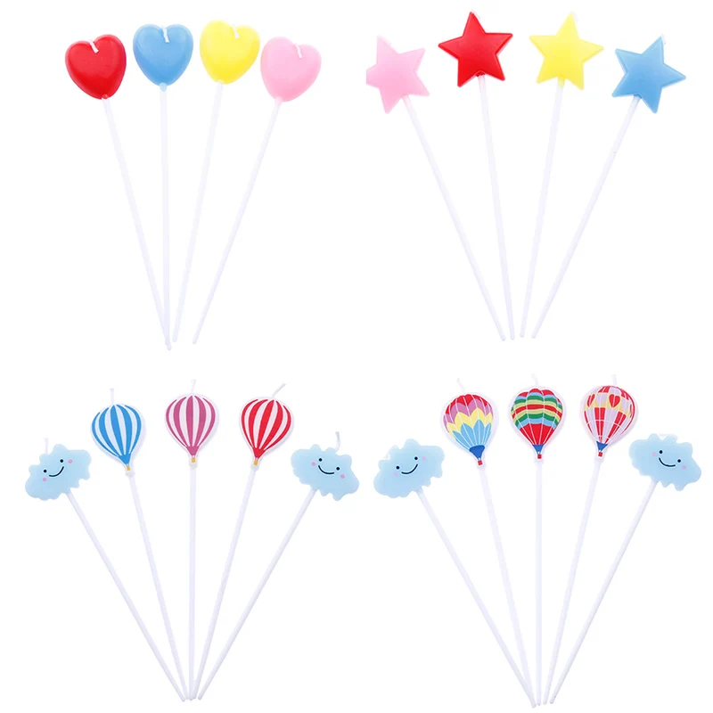

1 Set Candle Happy Birthday Candle Love Heart/Star Sticks Design Cake Topper Party Decor