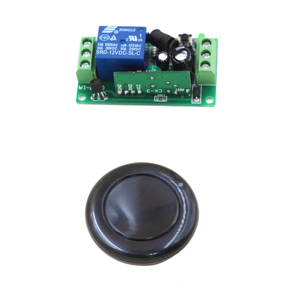 

DC 9V 12V 24V RF Wireless Remote Control Switch Round Transmitter and Receiver Module Radio Relay 315/433mhz