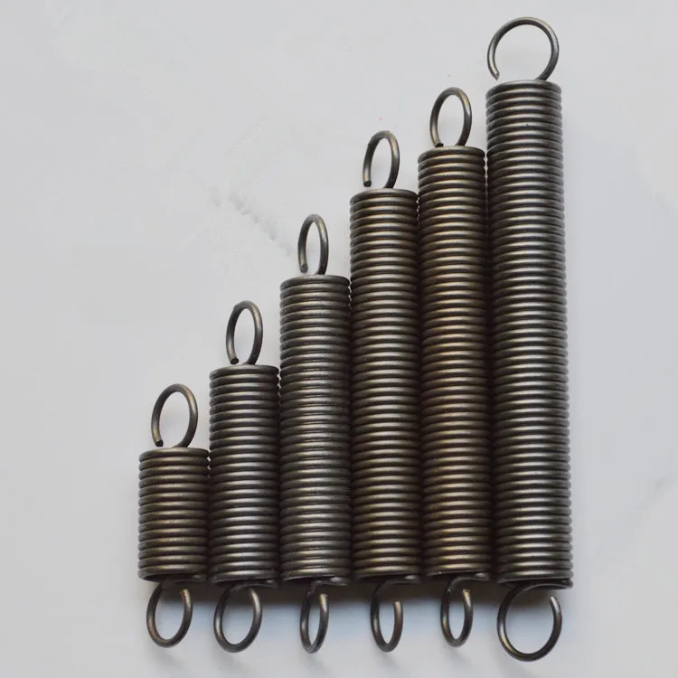 Customized steel high quality extension springs with end hooks, 1.6mm