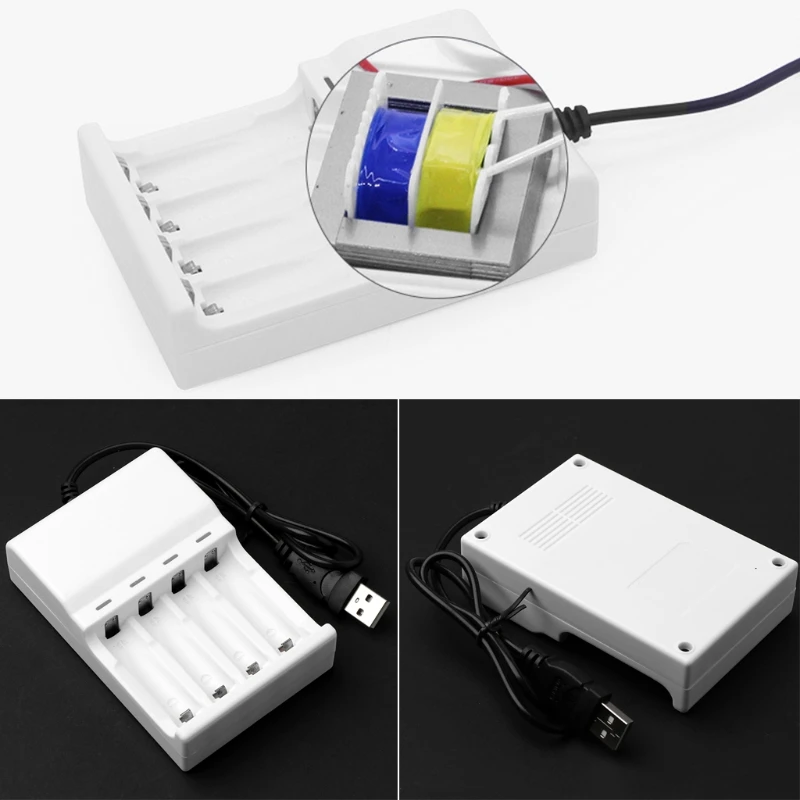 

Intelligent 4 Slots 1.2V USB Charger For Rechargeable NiMH NiCd AA AAA Battery