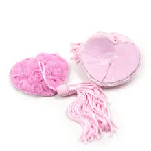 Пикантные 2 шт./компл. Самоклеющиеся блесток кисточкой откидной крышкой выше колена, на меху, с красной лентой в форме розового сердца белье женское белье Пирожки груди Лепестки