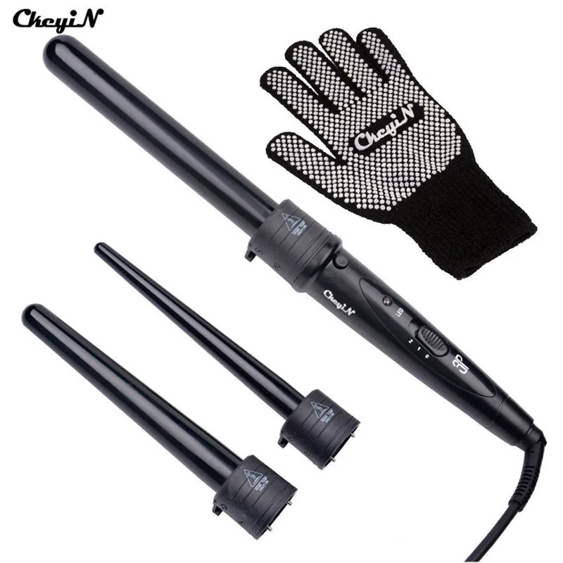 

3 Parts Curler Hair Curling Curlers Irons Curl Wand Iron Rizador Rollers Triple Cone Styler Roller Machine Tongs Wave S47