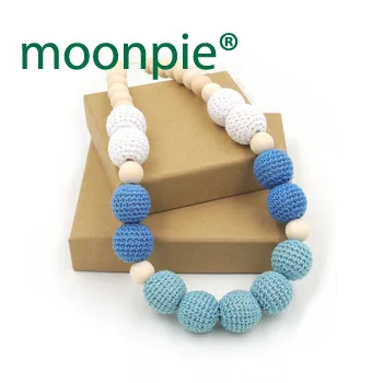1pc sale New Chunky crochet necklace wooden beads necklace , Mint Blue special color baby teething nursing necklace NWr1409