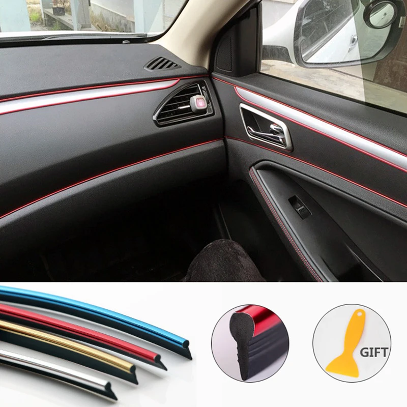 

5M Car Styling Moulding Interior Decoration Strips Trim Dashboard Door Edge Universal For All Cars Auto Accessories Car-styling