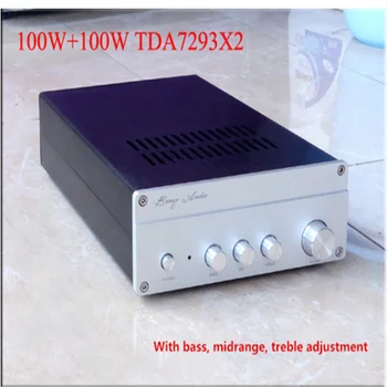 

AT100 AC220V 100W+100W TDA7293 power amplifier With bass midrange treble adjustment