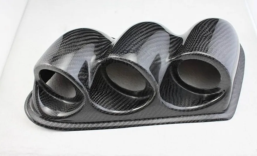 Auto Parts CARBON FIBER DASH TRIPLE GAUGE POD (52MM/60MM) Fit For 2001