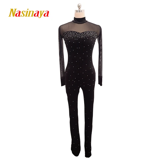 Nasinaya Figure Skating Leotard Jumpsuit For Girl Kids Women One Piece