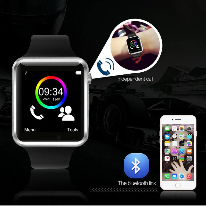 A1 Bluetooth часы Модные Смарт часы мобильный телефон шагомер и смартфон SIM Камера Смарт часы