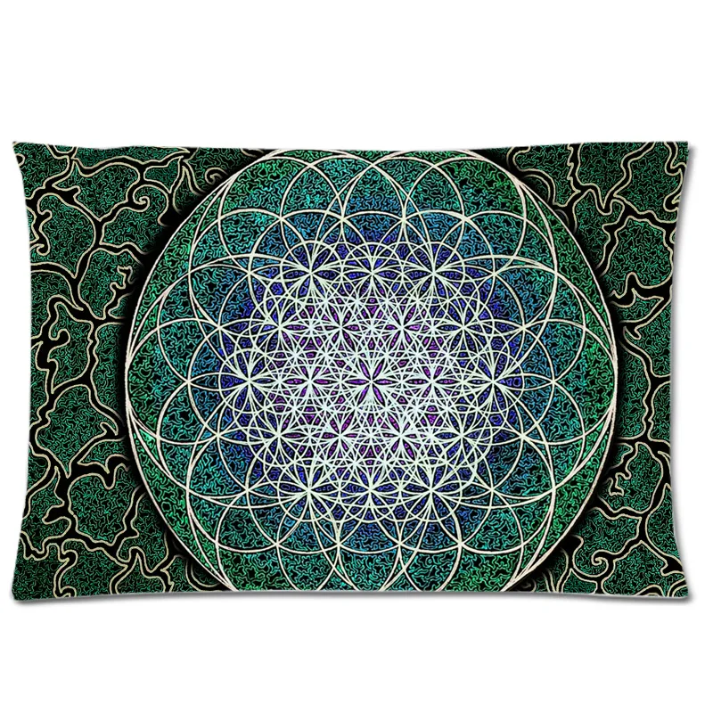 Flower Of Life Design 20&quotx30&quot Standard Size Twin Side Pillowcase/Pillow Case Cover/Pillowslip Free Shipping | Дом и сад
