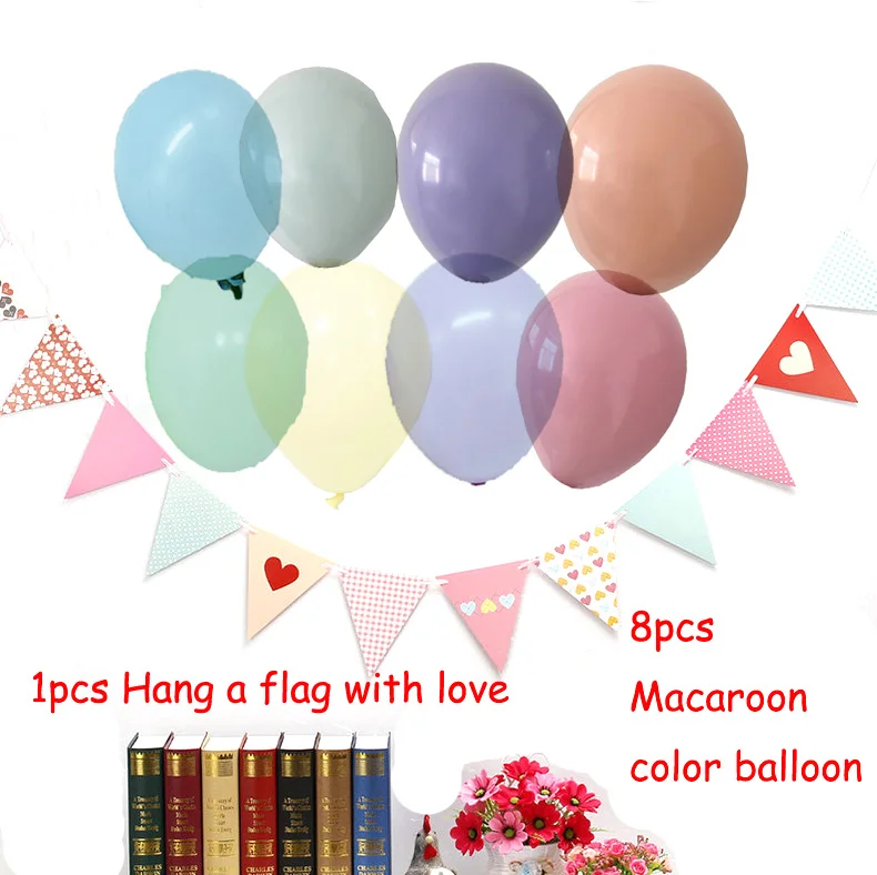 

9PCS 10inch Macaroon Series Colorful Latex Balloons Flags Inflatable Kid Toy For Home Wedding Decoration Birthday Party Supply