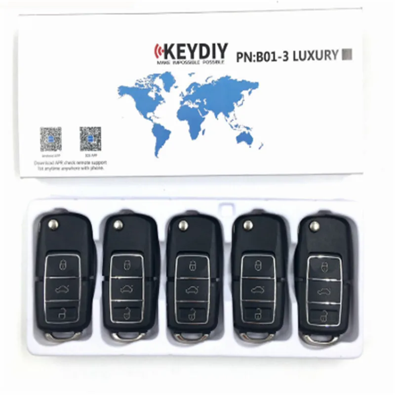 KEYDIY KD B01 роскошный черный для KD900/KD900 +/URG200 Ключевые программист серии B удаленного Управление для V-W, 5 шт./лот