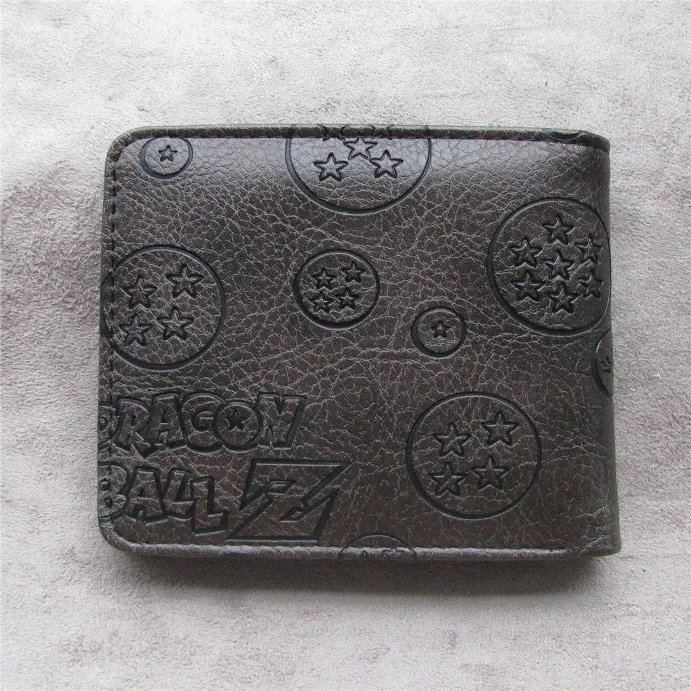 Короткий кошелек с рисунком из мультфильма «Жемчуг дракона Z», Женский кошелек для монет, мужской черный кожаный бумажник из искусственной кожи, подарок