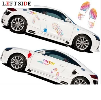 

LEFT SIDE Funny Car Stickers Rainbow Hands Flower Car-detector Graceful Pretty Personality Car-styling High Quality Vinyl Fresh