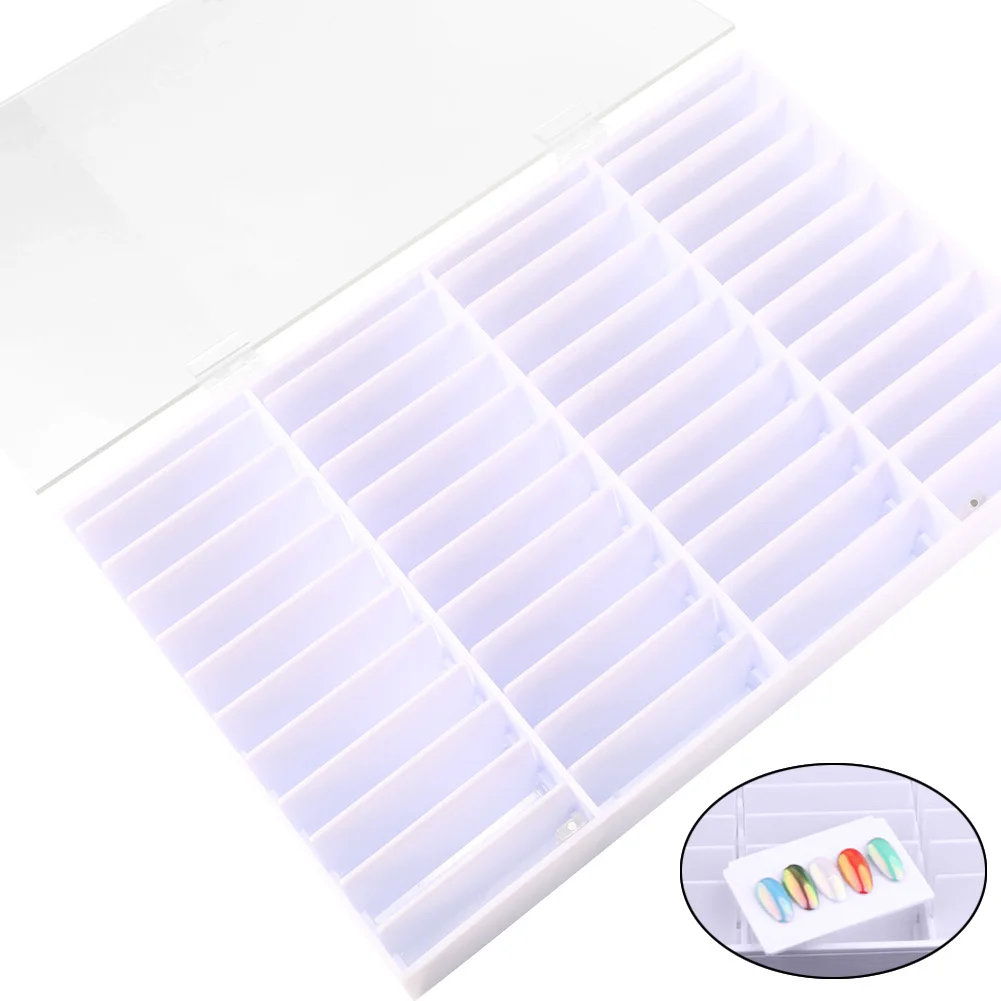 Online Gefälschte Nagel Tipps Lagerung Box 44 Fächer Nail art Dekoration Container Falsche Nagel Display Casec