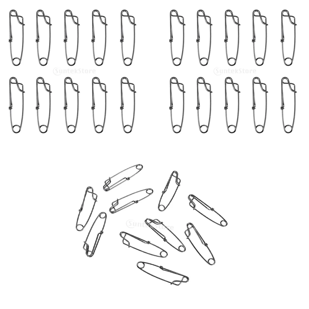 30 шт. Морской рыбацкой ярусной оснастки длинная линия клип линия тунец клип 60 мм сильная нержавеющая сталь