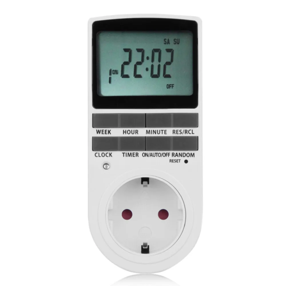 Besegad EU Plug Digital Programmable Timer Socket Switch for Household Appliances Refrigerator