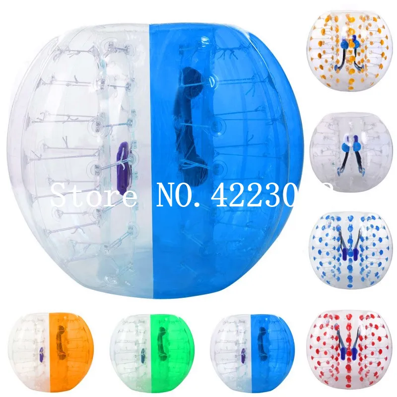 Бесплатная доставка 1,0 мм ТПУ надувной шар-Зорб 1 м 1,2 м 1,5 м 1,7 м шар мяч для футбола надувной бампербол пузырь футбол для продажи