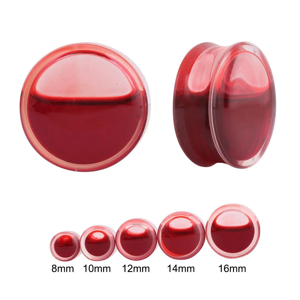 

Red Liquid Fake Blood Ear Gauge Tunnels Plugs Expander Body Piercing Jewelry New