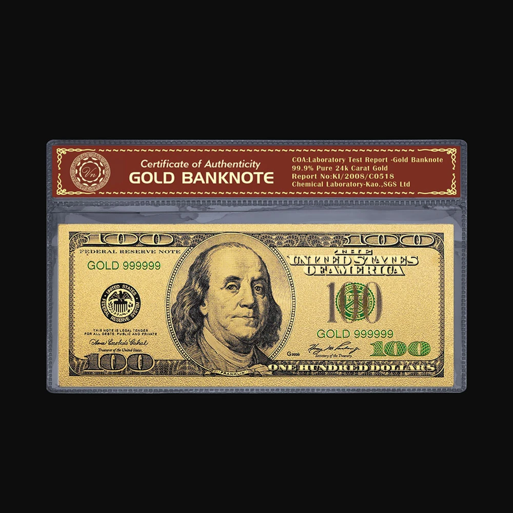 24k Gold Plated Banknote Copy Paper Money Usd 100 Dollar Bills Gold Bill Collection Decoration Usd Money Collection Gold Banknotes Aliexpress