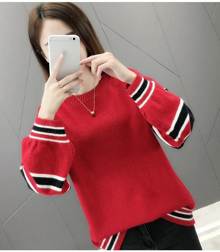 

Women's Fashion Loose Knitted Pullover Sweater New Style for Spring Autumn Winter