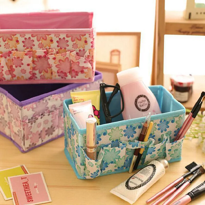 

1pc Home Foldable Make Up Organizer Cosmetic Makeup Storage Box Desktop Pen Sundries joyero escritorio organizador de maquillaje