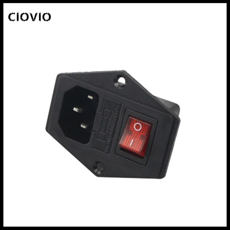 CIOVIO 10 шт. 10A 250В 3pin AC Розетка клавишный выключатель питания 25В кнопочный