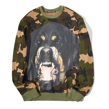 

New 2020 High Men Rottweiler Camouflage gentleman Hoodies Hoody hooded Sweatshirts velvet Cotton Drake Thicken Fleece #G74