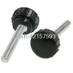 

5 Pcs Handwheel Part 5mm Male Thread 40mm Height Grip Knob