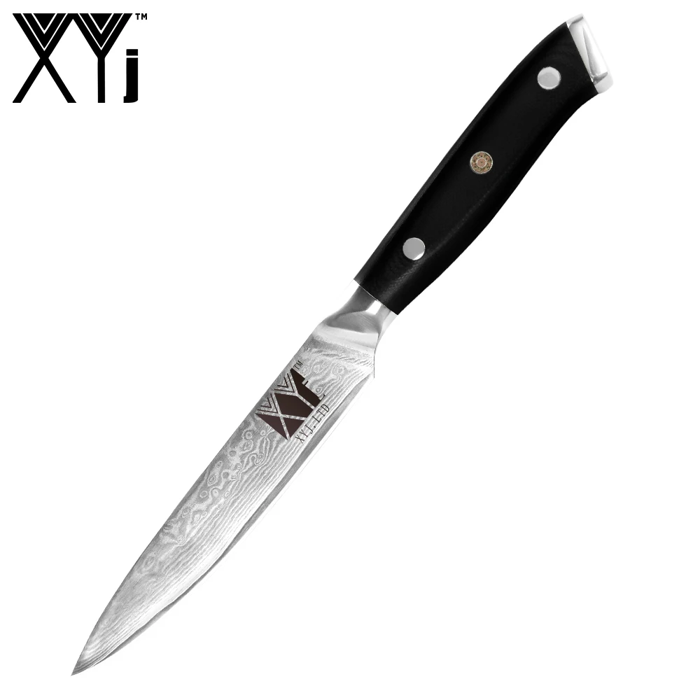 

XYj 3.5'' Paring 5'' Utility Damascus Steel Knife VG10 Color Wood Handle Knife Fruit Meat Cooking Camping Hiking Tools