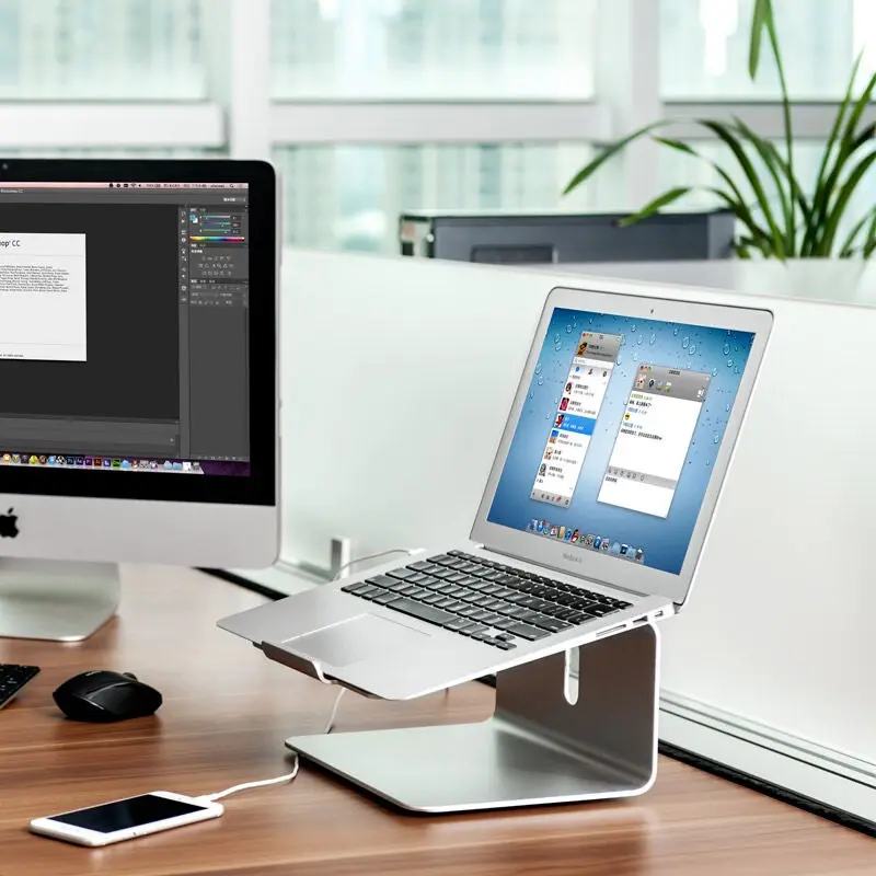 AP-2 подставка для ноутбука с алюминиевым основанием, вращающийся на 360 градусов, эргономичный угол 15 градусов, 11-17 дюймов, подставка для ноутбука, увеличивающая рост, держатель для MacBook