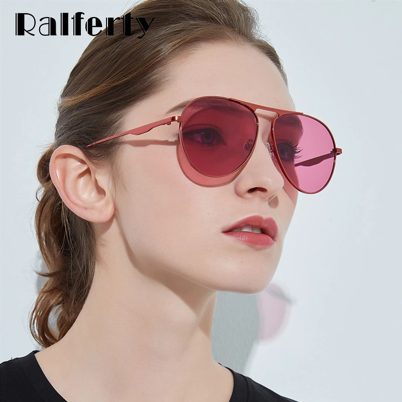 

Ralferty Retro Sunglasses Women Designer Vintage Red Sun Glasses UV400 Cloudy Eyewear Female Big Face Sunglass lunette W1169