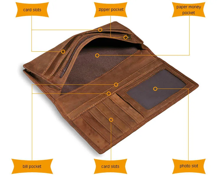 DISNOCI дизайн Винтажный кошелек из натуральной кожи большой емкости уникальный Crazy Horse из натуральной кожи, Мужской Длинный кошелек держатель для карт