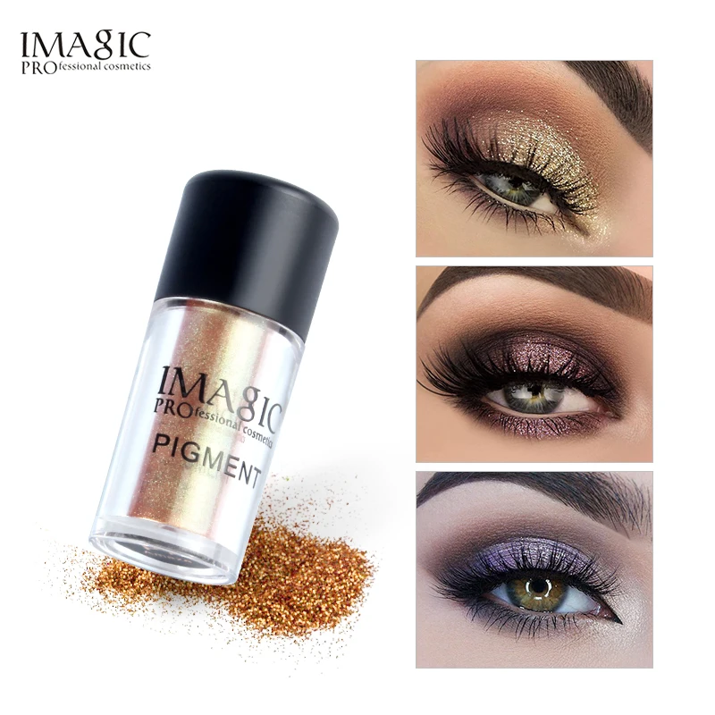 

IMAGIC 9 Colors Glitter Eyeshadow Palette Shining Metals Powder Shimmer Eye Shadow With Glitter Fix Gel Eye Shadow Cosmetic