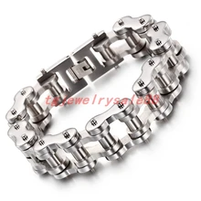 18 мм широкий скраб серебряный цвет из нержавеющей стали мотоцикл велосипедная цепь браслет для панк мужские рождественские украшения 9"