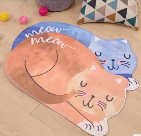 Kawaii Добро пожаловать, коврики для ванной, кухни, с рисунком кота, коврики для спальни, коврики для гостиной, Нескользящие коврики - Цвет: orange cat