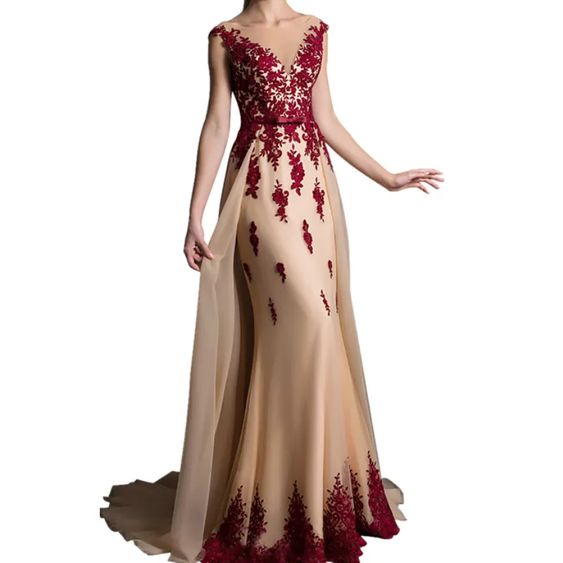 champagne evening gown
