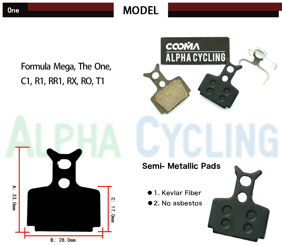 MTB велосипедные дисковые Тормозные колодки для Formula R1R, R1, RO, RX, T1, Мега дисковые тормоза, 4 пары, Черная смола