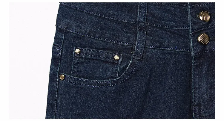 Популярные обтягивающие джинсы женские джинсовые Модные джинсы с высокой талией длинные синие цветные пуговицы Украшенные Большие размеры сексуальные джинсы для женщин