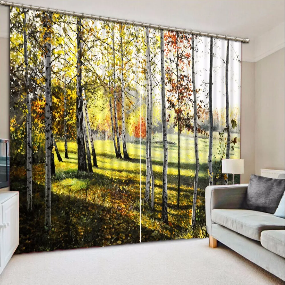 Blackout Curtains Drapes Modern Forest landscape Decoration Curtains