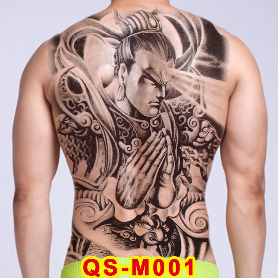 Тату в этническом стиле, Готическая татуировка для мальчиков, полная спина, Большая татуировка, наклейки на тело, временные татуировки для мужчин, сексуальные поддельные тату, большая вода