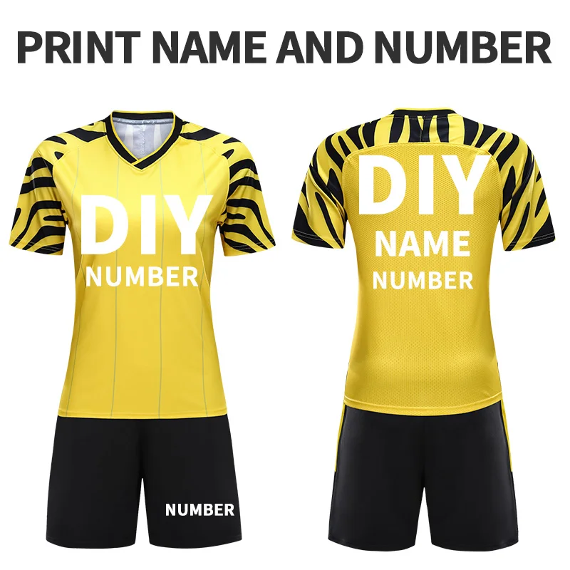 JIANFEI, для взрослых и женщин, футбольные майки, комплекты для футбола, Спортивная рубашка, форма для командной тренировки, Красный полиэстер, сделай сам, настраиваемый номер, логотип - Цвет: yellow DIY