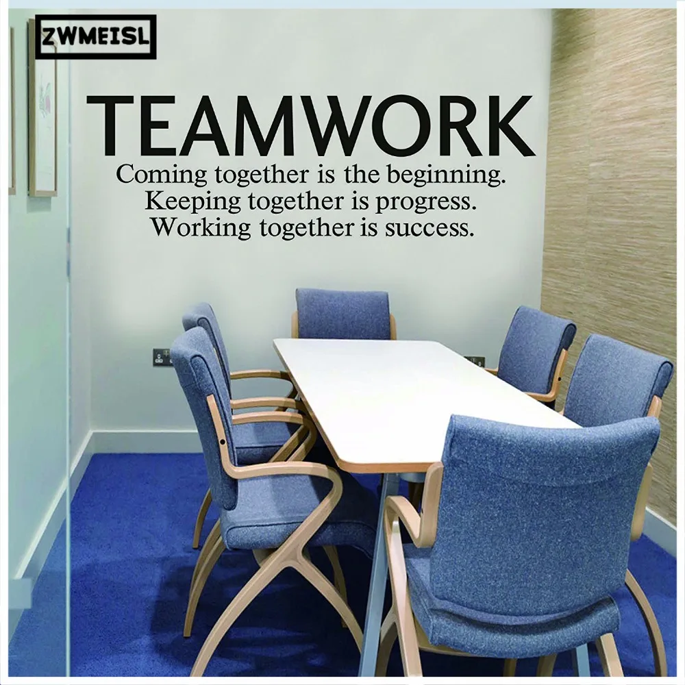 ZWMEISLQuotes Wall Decal Teamwork Definition Office Wall Decoration