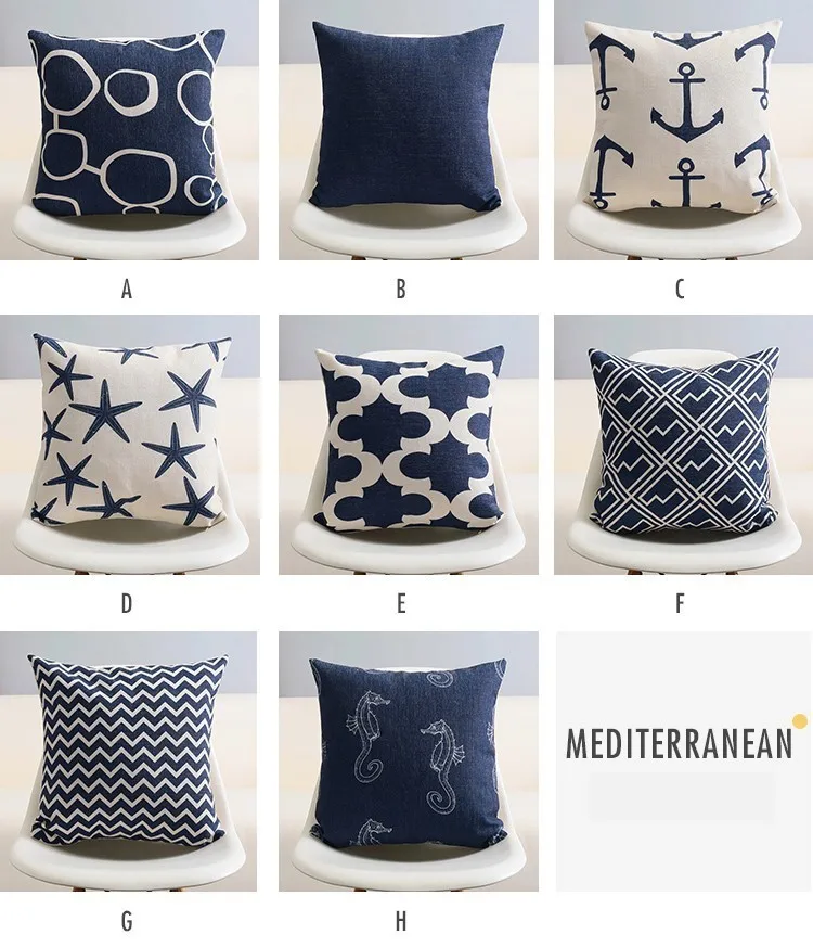 Modern Starfish Geometric Printed Chair Cushion Cotton Throw Pillow Sofa Decoration Pillow Cojines Decorativos Para Sof Cojines