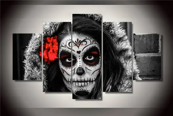 

Hd Printed Day Of The Dead Face Group Painting Canvas Print Room Decor Print Poster Picture Canvas Free Shipping/Ny-2884 Figure