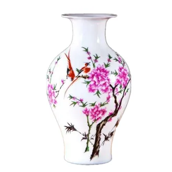 

Ceramic Vases Pottery Decoration Flower Vase Living Room Flower Arrangement Chinese Modern Home Simple TV Cabinet Gift R1840