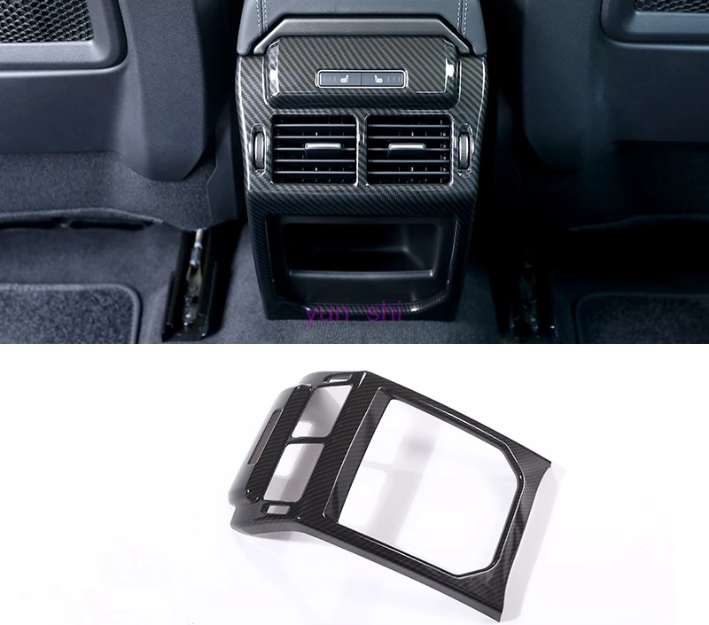 Car Rear Air Outlet Frame Row AC Vent Cover Sticker Resemble Carbon Fiber Car-styling For 2012-17 Range Rover Evoque Accessories