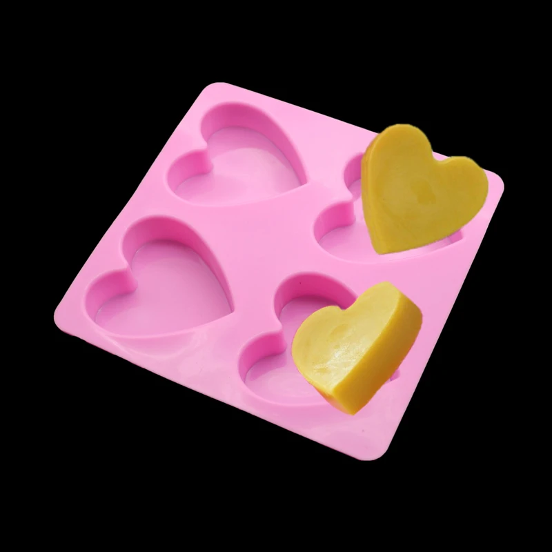 

4 Cavities Silicone Cake Mold Handmade Soap Love Modeling And Love Chocolate Cake Decorating Tools Diy Baking Tools